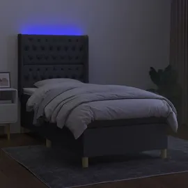 vidaXL Boxspringbett 100 x 200 cm Dunkelgrau