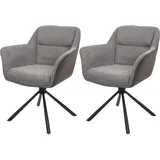 MCW Esszimmerstuhl MCW-K33, Küchenstuhl Stuhl, drehbar Auto-Position, Stoff MVG ~ Kunstleder, grau-dunkelgrau