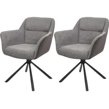 MCW Esszimmerstuhl MCW-K33, Küchenstuhl Stuhl, drehbar Auto-Position, Stoff MVG ~ Kunstleder, grau-dunkelgrau