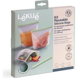 LéKué Wiederverwendbare Silikonbeutel, 3er-set