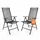BigDean Gartenstuhl Hochlehner 56 x 61 x 105 cm dunkelgrau/schwarz 2 St.