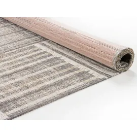 Tom Tailor Teppich TOM TAILOR HOME "Stripy Pat", beige, B:140cm H:5mm L:200cm, Baumwolle, Kunstfaser, Teppiche, Teppich, Flachgewebe, modernes Patchworkdesign, gestreift, Chenille, Wohnzimmer