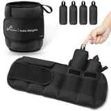 Sportneer Verstellbares Gewichtsmanschetten 0,9-4,5kg(pro Knöchel) / 1,8kg - 9kg (pro Paar) Gewichtsmanschetten Fuß mit Verstellbaren Trägern, Gewichte für Beine und Arme