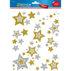 Z-Design Fensterbilder Sterne 6 Stück gold/silber