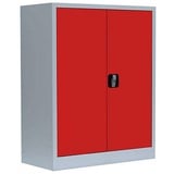 LÜLLMANN Stahlschrank 530314 feuerrot, lichtgrau 80,0 x 38,3 x 100,0 cm, aufgebaut