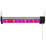 BlingBin Pflanzenlampe Vollspektrum LED Wachstumslampe LED Grow Lampe Pflanzenleuchte, Vollspektrum Hydrokultur Wachstumslampe mit Zugkettenschalter, LED fest integriert, Vollspektrum, Pflanzenwachstumslampe für Zimmerpflanzen 10 W 30 cm (zweireihig) silberfarben 6 cm x 30 cm