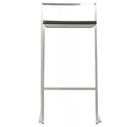 Küchenhocker Metall mit Kunstleder Sitz | Mittelhoher Snackhocker für Mittelinsel | Stapelbarer Barhocker im industriellen Stil | Kadima Design