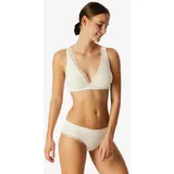 SCHIESSER BH Unique Cotton Soft Bra With Lace Crème Baumwolle A 85 Damen