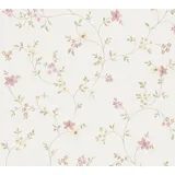 A.S. Création Vliestapete Blumenmuster 53 cm x 10 m 0 g Creme/Grün/Bunt 937701