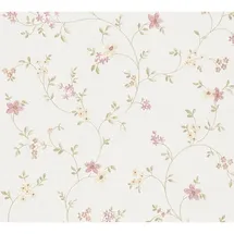 A.S. Création Vliestapete Blumenmuster 53 cm x 10 m 0 g Creme/Grün/Bunt 937701