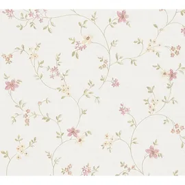 A.S. Création Vliestapete Blumenmuster 53 cm x 10 m 0 g Creme/Grün/Bunt 937701