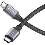 Sonero Sonero® USB-C auf USB-C Kabel, 4K 60Hz Bildübertragung, USB 3.2 Gen 1, DP Alt Mode, 5 GB/s Datenübertragung, 3A/20V/60W, grau/schwarz, 1,00 m