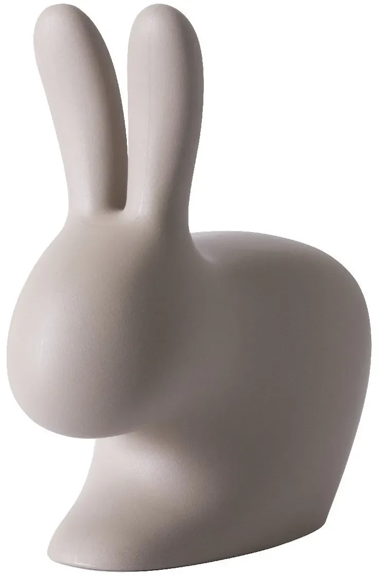 Qeeboo 90001DG Rabbit Chair Baby, Plastik, dove grau, 45,3 x 26,2 x 52,7 cm