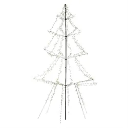 LED Lichterbaum Weihnachtsbaum 3m funkelnd Timer aufklappbar Vorgarten