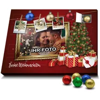 printplanet - Adventskalender mit eigenem Foto Bedrucken Lassen - Weihnachtskalender mit Schokolade - Rahmen 1-2025