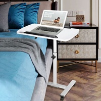 Weiß Laptoptisch Betttisch Notebooktisch Pflegetisch mit Rollen Höhenverstellbar