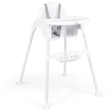 DREAMADE Hochstuhl Baby, 4-in-1 verstellbar Kinderhochstuhl mit abnehmbares Tablett, Fußstütze, & 5-Punkt-Sicherheitsgurt, für Kinder von 6-36 Monaten, belastbarkeit bis 15 kg (Weiß)