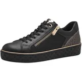 Marco Tozzi Damen Sneaker flach mit Reißverschluss Vegan, Schwarz 39