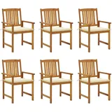 vidaXL Gartenstuhl 57 x 57 x 92 cm beige/weiß 6 St.