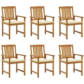 vidaXL Gartenstuhl 57 x 57 x 92 cm beige/weiß 6 St.