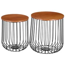 CARO-Möbel Couchtisch ERRANO Braun Wildeiche 37 x 42 x 37 cm