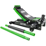DeTec. Wagenheber Hydraulisch 3t Grün Autoheber Flach Doppelkolbenantrieb 3 Tonnen Einschubtiefe 75mm Maximale Höhe 500mm Pumpstange Länge 1150mm
