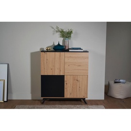 P & B Highboard, Braun, Holzwerkstoff, 4 Fächer, 110x125x40 cm, stehend, Wohnzimmer, Kommoden & Sideboards, Highboards