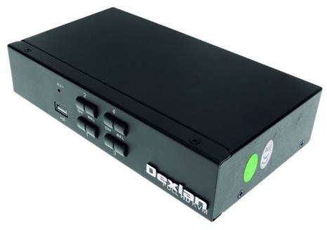 Dexlan KVM switch 4 ports HDMI 4K / USB / Audio - KVM-/Audio-Switch - 4 x KVM/Audio - 1 lokaler Benutzer - Desktop