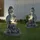 GLOBO LED Solarleuchte BUDDHA Kunststoff in grau