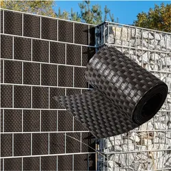 NYVI Polyrattan Sichtschutzstreifen Privafence 255 x 19 cm - Sichtschutz für Doppelstabmatten Zaun Farbe:Dunkelbraun;Anzahl:6