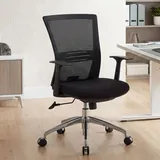 FineBuy Bürostuhl Kunststoff Schwarz