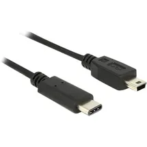 DeLock USB 2.0 USB-Mini-B Stecker, USB-C® Stecker 0.50m Schwarz