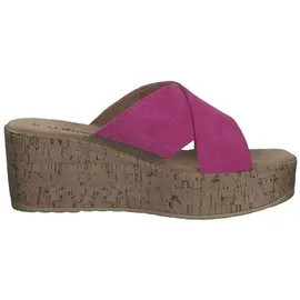 s.Oliver Damen Pantoletten aus Leder Plateau, Rosa (Pink), 39 EU