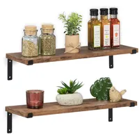 Relaxdays Wandregal industrial, 2er Set, Ablagebretter, BxT: 48 x