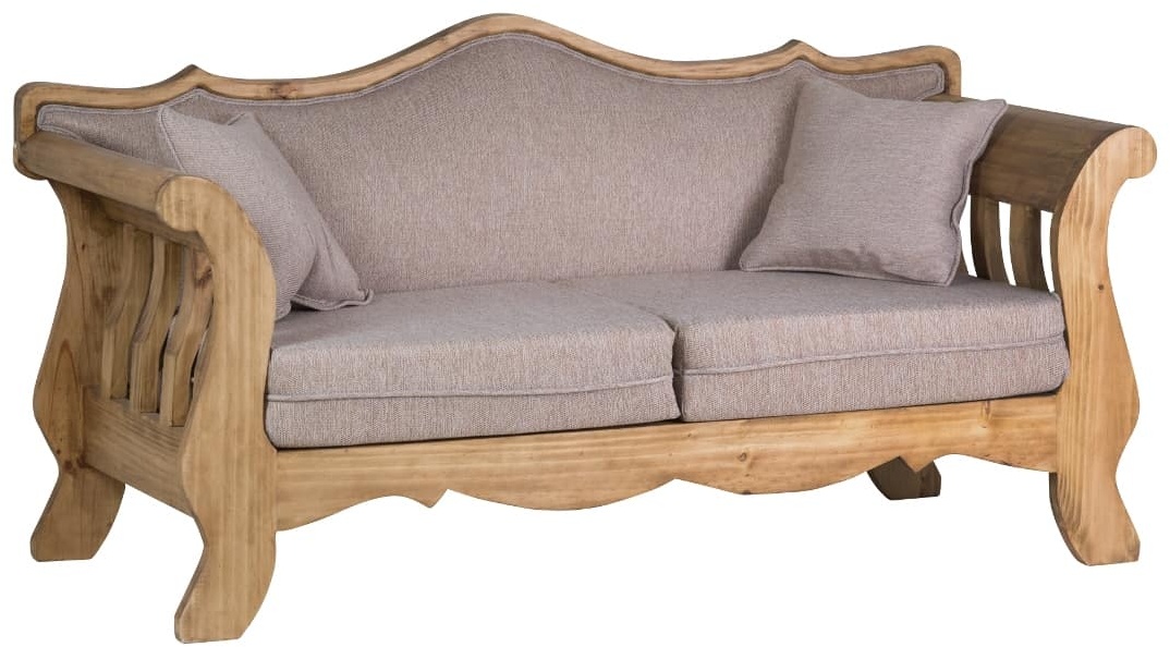 Mexico Sofa 2-Sitzer 100% Baumwolle, Massivholz Pinie  Mexiko Möbel Mexikanisch