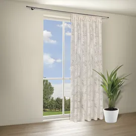 Gerster Gardine Edna (1 St), Kräuselband, halbtransparent, Ausbrenner, floral beige