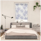 Lichtblick Rollo Klemmfix, ohne Bohren, blickdicht, Blueprint Palms blau B/L: ca. 80x150 cm - blau