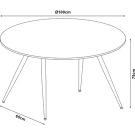 [en.casa] Essgruppe Fitjar 5-teilig Betonoptik/Dunkelgrau