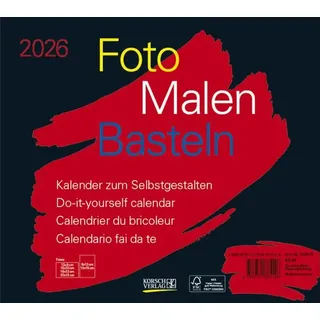 Foto-Malen-Basteln Bastelkalender quer schwarz 2026