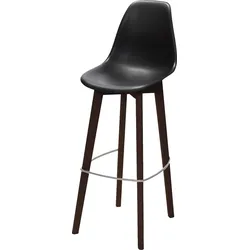 Barhocker ESSENTIALS "Keeve", schwarz, Hocker, ohne Armlehne, Birkenholzgestell, mit Sitzfläche aus Kunststoff