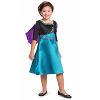 Disguise Disney Offizielles Premium Prinzessin Anna Kleid Mädchen - Hergestellt mit superweichem Satin - Halloween Karneval Prinzessin Kostüm Für Kinder, Größe XS