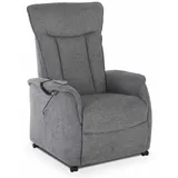 Fernsehsessel mit Aufstehhilfe, Relaxsessel mit Liegefunktion, mit 2 Motoren, 120 kg belastbar, Webstoff, Grau, Raburg Marie