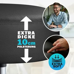 CASARIA® Drehhocker Höhenverstellbar Dicke Polsterung Schwarz