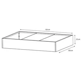 Herstera Garden Cube Low M Plus Pflanzkasten 150 x 100 x 25 cm Anthrazit