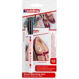edding 8408 Schuhmarker-Set - schwarz 1 Stift und 10 Etiketten - Rundfeder 0,75 mm - zum Beschriften von persönlichen Schuhetiketten