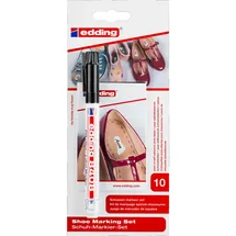 edding 8408 Schuhmarker-Set - schwarz 1 Stift und 10 Etiketten - Rundfeder 0,75 mm - zum Beschriften von persönlichen Schuhetiketten