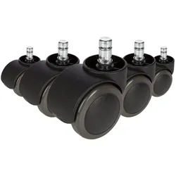hjh OFFICE Stuhlrollen 5x ROLO 11mm/50mm Metall, Kunststoff