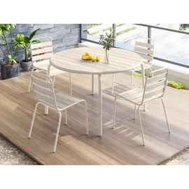 vente-unique Gartentisch Ø 110 x 74 cm Beige