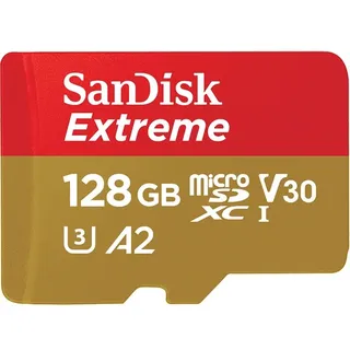 SanDisk Extreme microSDXC UHS-I U3 A2 V30 + SD-Adapter 128 GB