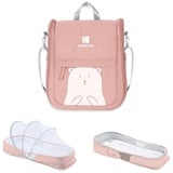 KIKKABOO 2 In 1 Reisebett + Schlafsack Bär - Pink - One Size